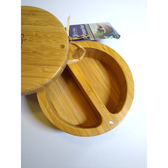 Totally Bamboo Salt Keeper Bowl Duet Salt and Pepper Wood New Unused Wooden - Picture 3 of 6